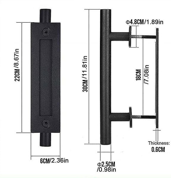 Heavy Duty Barn Door Handle - Sliding Door Pull Handle for Garage, Powder-Coated Carousel 2