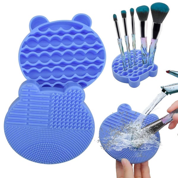Makeup Brush Cleaning Mat, 2 In 1 Silicone Brush, Cleaner Dryer Tray Brush Porta Carousel 1