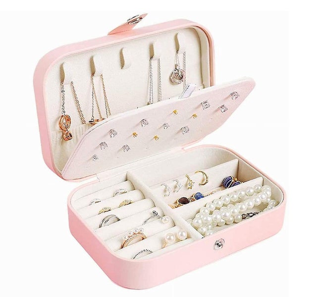 Travel Jewelry Case, Double Layer Jewelry Travel Box, Travel Jewelry Case Gift F Carousel 1