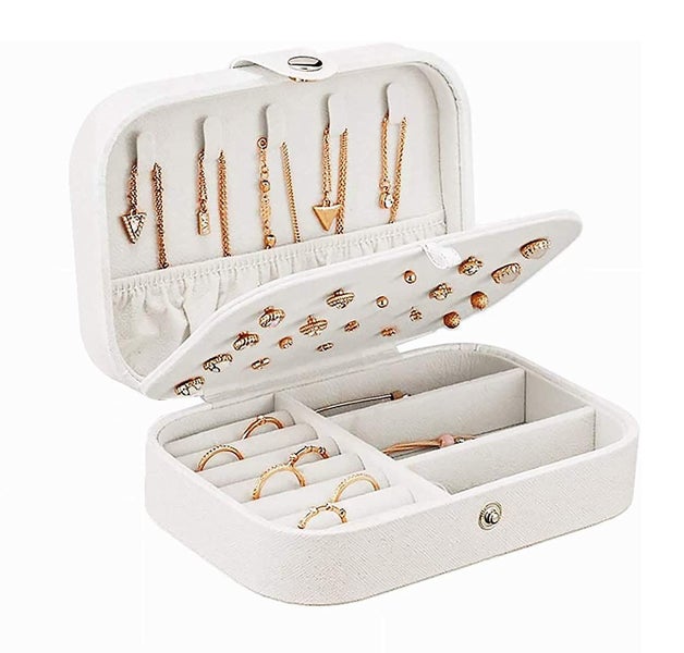 Travel Jewelry Case, Double Layer Jewelry Travel Box, Travel Jewelry Case Gift F Carousel 2