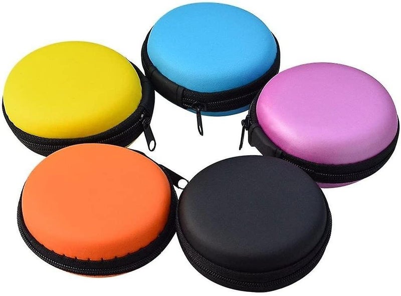 5pcs Earphone Carrying Case,round Shape Carrying Hard Eva Case Storage Bag For E Carousel 1