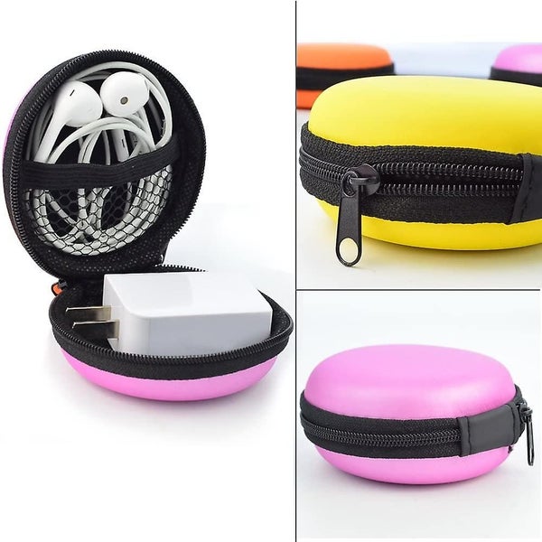 5pcs Earphone Carrying Case,round Shape Carrying Hard Eva Case Storage Bag For E Carousel 5