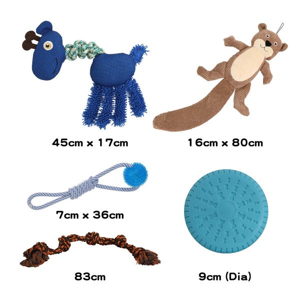 Pawz Dog Chew Toys Squeaky Puppy Pet Rope Plush Toy Teething 5 styles Carousel 9