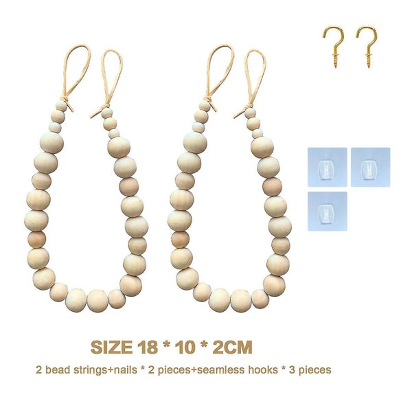 Wood Bead Curtain Tieback Boho Farmhouse Curtain Tiebacks With Strings For Thin Carousel 5