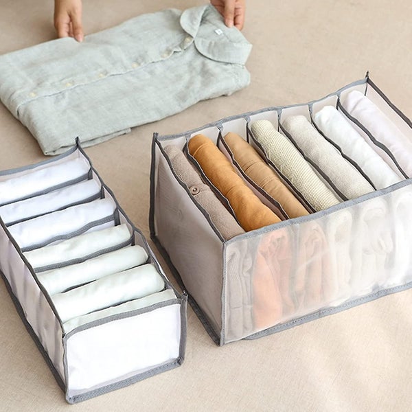 2 Pcs Jeans Organizer Storage Drawer Pants Foldable Mesh Wardrobe, Large Capacit Carousel 2