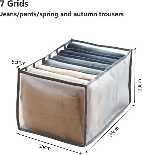 2 Pcs Jeans Organizer Storage Drawer Pants Foldable Mesh Wardrobe, Large Capacit Carousel 4