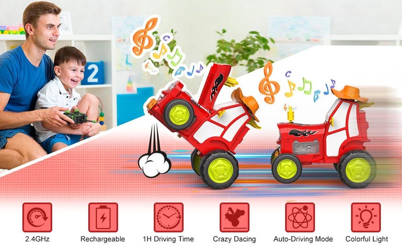 Crazy Jumping Car Toys RC Stunt Dancing Car with LED Light Music Carousel 2