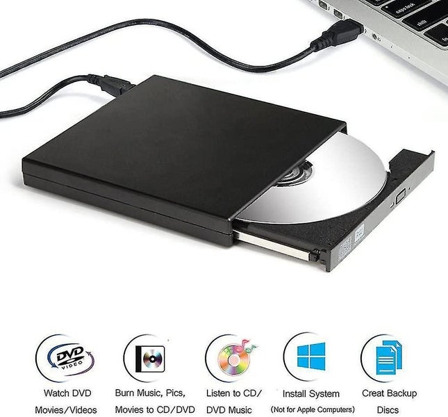 External Cd Dvd Drive, Blingco Usb 2.0 Slim Protable External Cd-rw Drive Dvd-rw Carousel 2