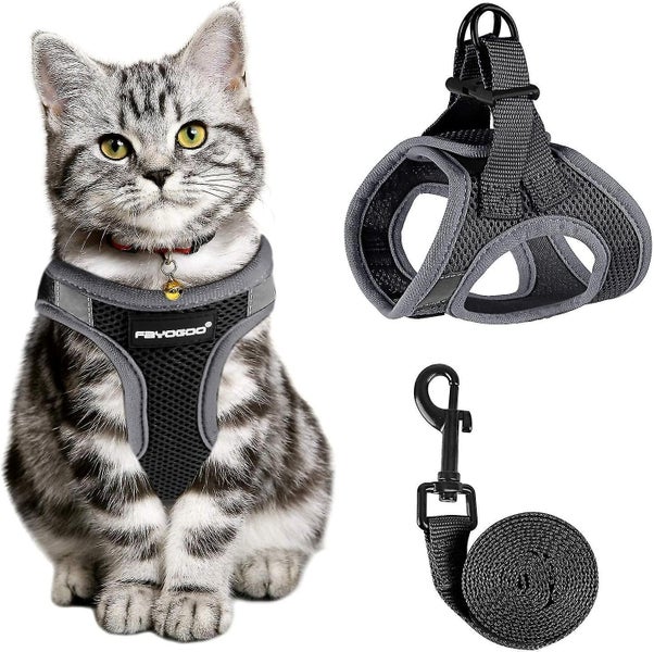 Breathable Adjustable Cat Harness - Lightweight Kitten Harness with Anti-Escape Carousel 2