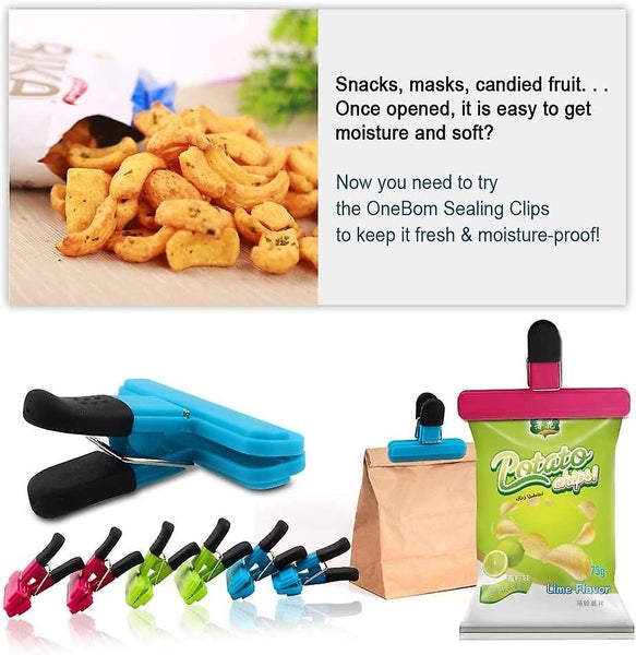 Bag Chip Clips, Fresh Food Clips, Photo File Clamps, For Kitchen Office (9 Clips Carousel 2