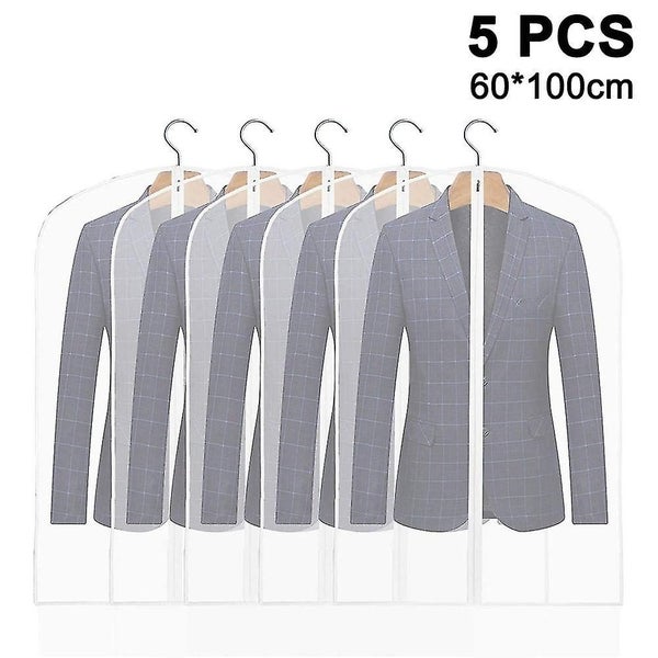 Set Of 5 Hanging Garment Bags For Storage Breathbale Suit Cover For Closett Dust Carousel 1