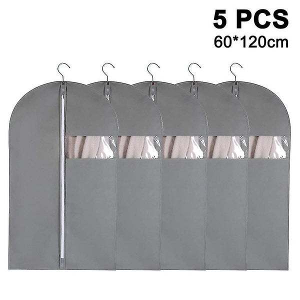 Set Of 5 Hanging Garment Bags For Storage Breathbale Suit Cover For Closett Dust Carousel 2