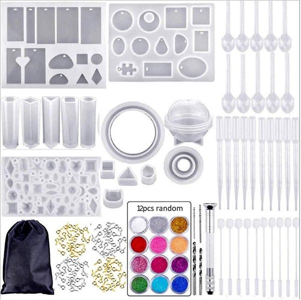 Resin Molds, 159 Pcs Silicone Resin Casting Molds And Tools Kit For Diy Jewelry Carousel 1