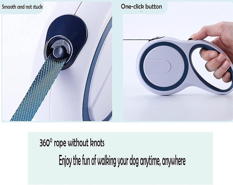 Expandable Retractable Dog Leash - 5m Nylon Leash for Dogs up to 20kg - One Butt Carousel 5