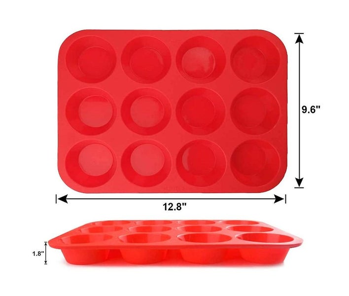 Silicone Muffin Pan - 12 Cups Regular Silicone Cupcake Pan, Non-stick Silicone G Carousel 5