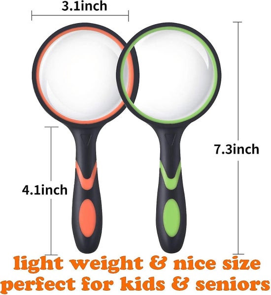 (2 Pcs) 10x Magnifying Glass, Handheld Reading Magnifier, 75mm Magnify Glasses L Carousel 2