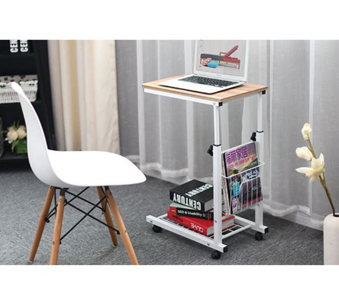PTN BLACK Adjustable Laptop Desk Table + Castors Bedside Notebook Table Stand Carousel 5