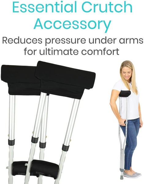 Crutch Pads - Universal Underarm Padded Forearm Handle Pillow Covers For Walking Carousel 2
