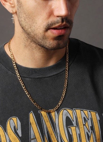 Men's Titanium Steel 7MM Solid Figaro Link Chain in 18k Gold - LOW RESERVE! Carousel 2