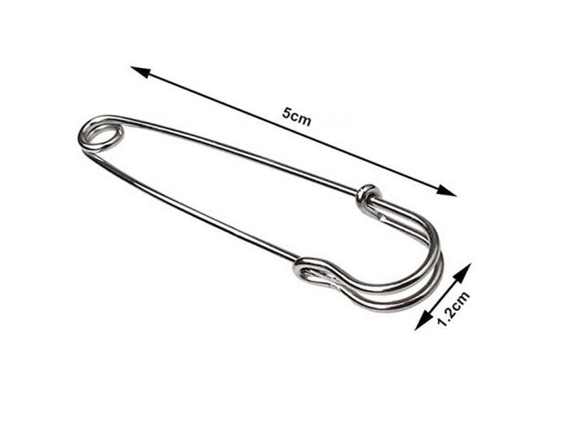 30Pcs 50mm Stainless Steel Safety Pins DIY Sewing Tools Accessory Needles Large Carousel 6