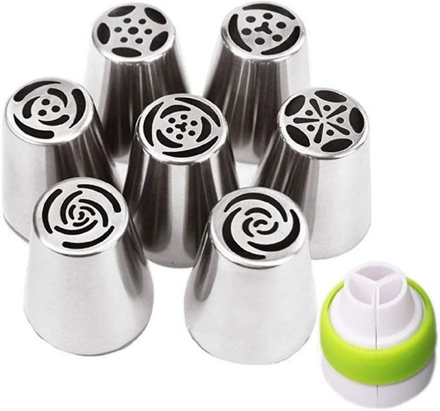Nozzle Set, Professional Stainless Steel Russian Nozzle Attachments Cupcake Dec Carousel 2