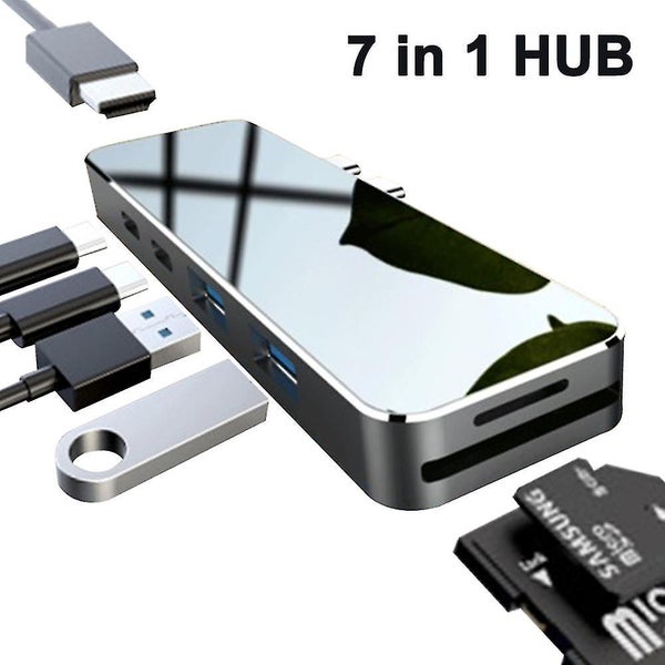 7-in-1 Type-C Hub with 4K HDMI, USB 3.0, SD/TF Card Reader - Compatible with Mac Carousel 1