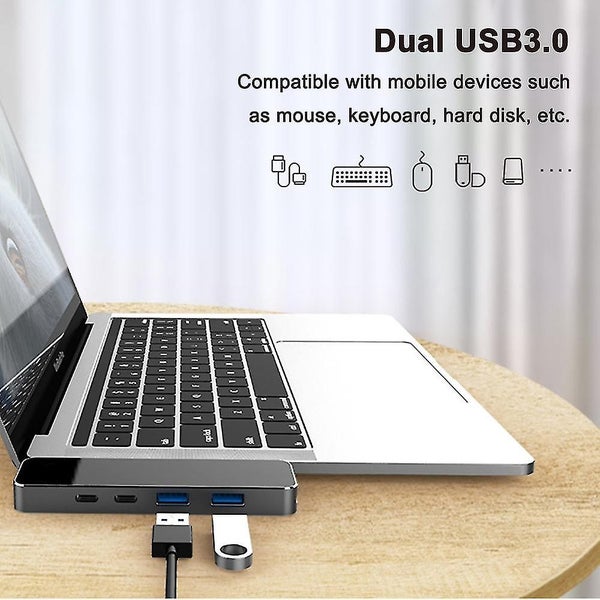 7-in-1 Type-C Hub with 4K HDMI, USB 3.0, SD/TF Card Reader - Compatible with Mac Carousel 2