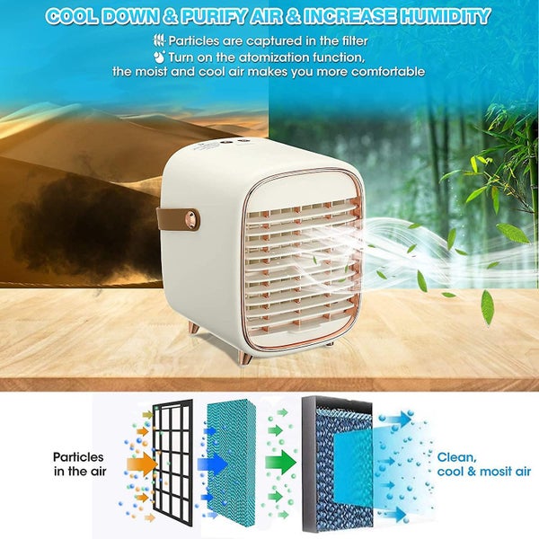 Portable Air Conditioner, Air Cooler With 3 Speeds, Cooling Fan With Atomization Carousel 2