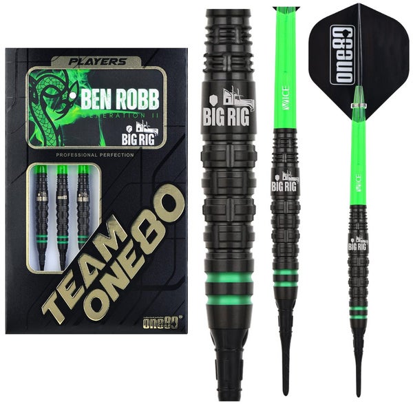 One80 - NEW Ben Robb - Big Rig Gen2 - 90% Tungsten SOFT TIP Darts Carousel 1