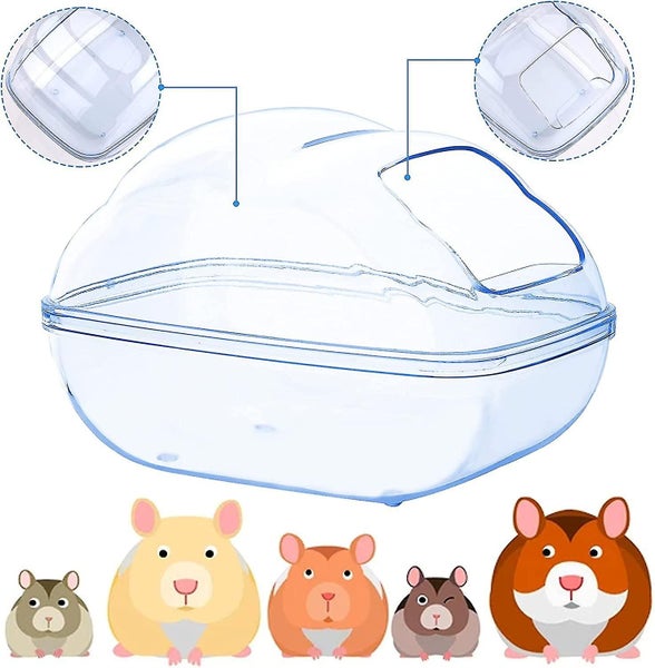 1 Pcs Hamster Sand Bath Container With Shovel Hamster Bathroom Hamster Sand Bath Carousel 2