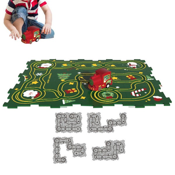 Toy DIY Assembling Rail Car Puzzle Track Car Play Set Building Toys Christmas El Carousel 1