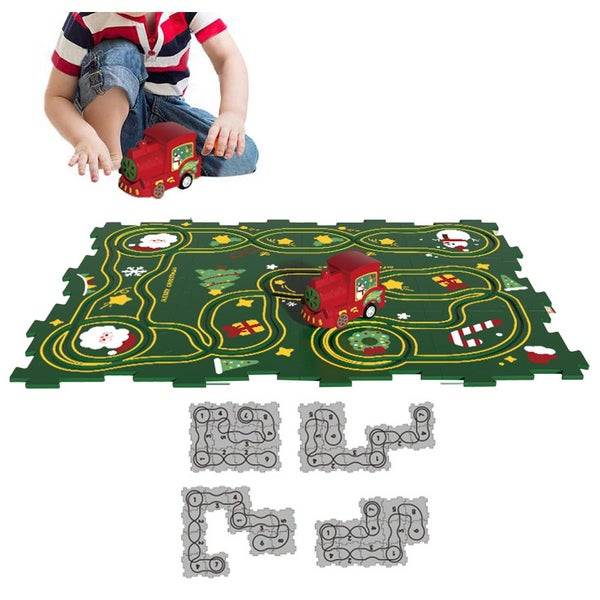 Toy DIY Assembling Rail Car Puzzle Track Car Play Set Building Toys Christmas El Carousel 4