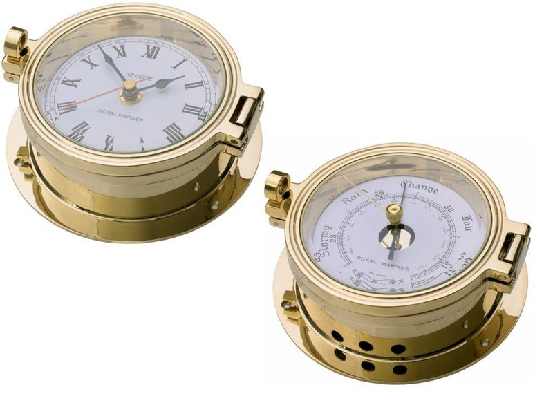 NZ retailer.Royal Mariner® Brass clock u0026 barometer SOLID brass C622/C622A  C622R : BidBud