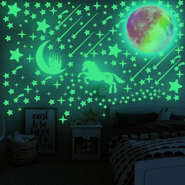 Glow In The Dark Decals Glowing Castle Stars Moon And Stick Wall Decals Luminous Carousel 1