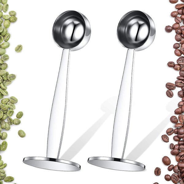 2 Pieces Coffee Scoop Stainless Steel Espresso Tamper 15 Mm Two In One Measuring Carousel 1