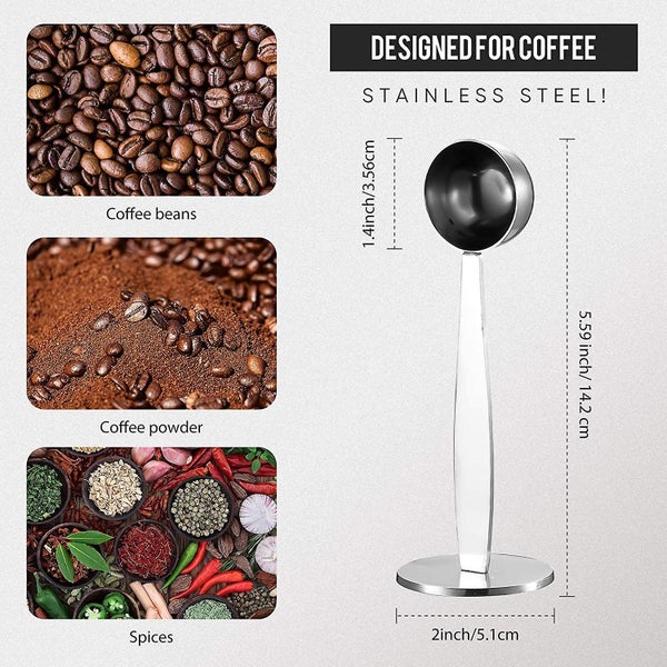 2 Pieces Coffee Scoop Stainless Steel Espresso Tamper 15 Mm Two In One Measuring Carousel 2