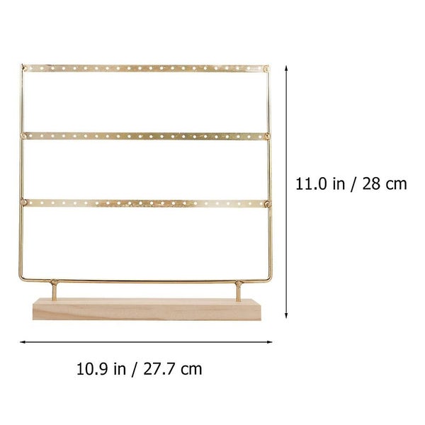 Wood Earring Stand Simple Ear Stud Holder 3-tier Earring Holder Decorative Jewel Carousel 5