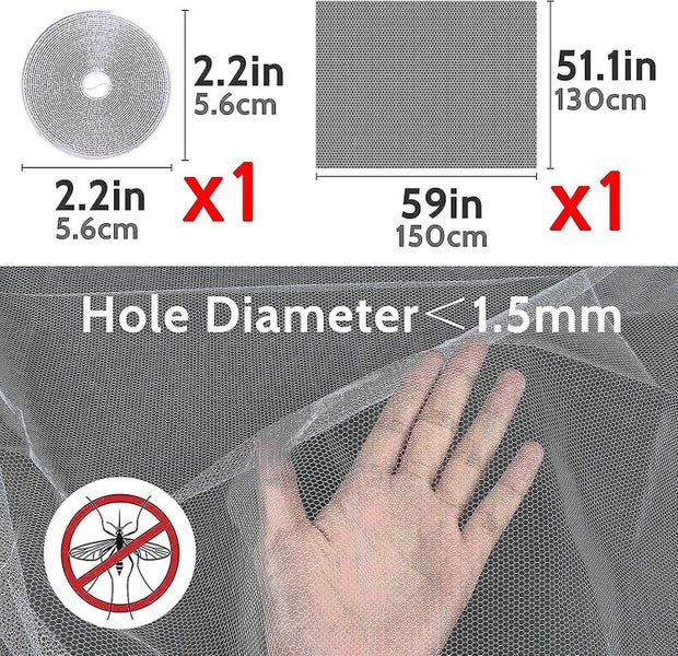 Mosquito Net Window Screen,1 Pcs Window Mosquito Nets,130cm X 150cm Window Mosqu Carousel 2