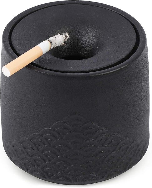 Cute Outdoor Ashtray With Lid Ceramic Ashtray Windproof Ashtray Home, Courtyard, Carousel 1