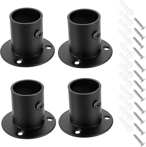 Set of 4 Stainless Steel Curtain Rod Brackets - Sturdy Holders for Curtain Rod ( Carousel 1