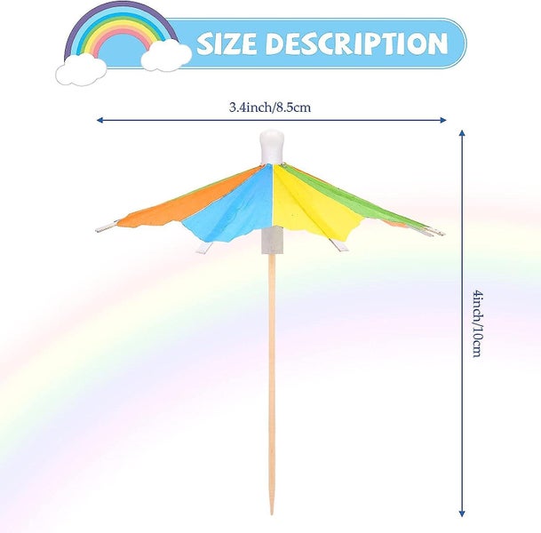 144 Pieces Umbrellas Cocktail Umbrella Drink Picks Octagonal Star-shaped Paper P Carousel 2
