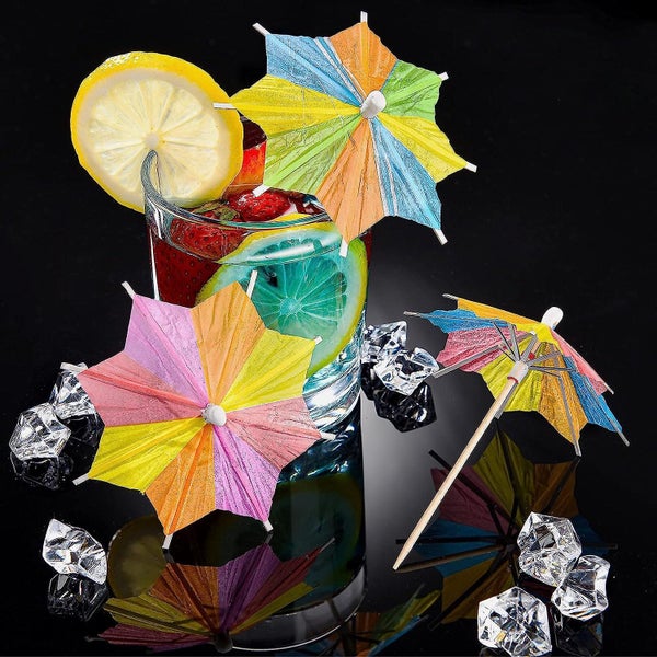 144 Pieces Umbrellas Cocktail Umbrella Drink Picks Octagonal Star-shaped Paper P Carousel 5