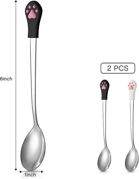 2pcs Dog Cat Spoon Pet Can Spoon Stainless Steel Pet Food Spoon Cat Claw Spoon P Carousel 2