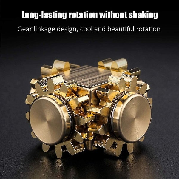 Mini Metal Alloy Gear Spinner Fidget Toy - Pure Brass Finger Focus Stress Reliev Carousel 2