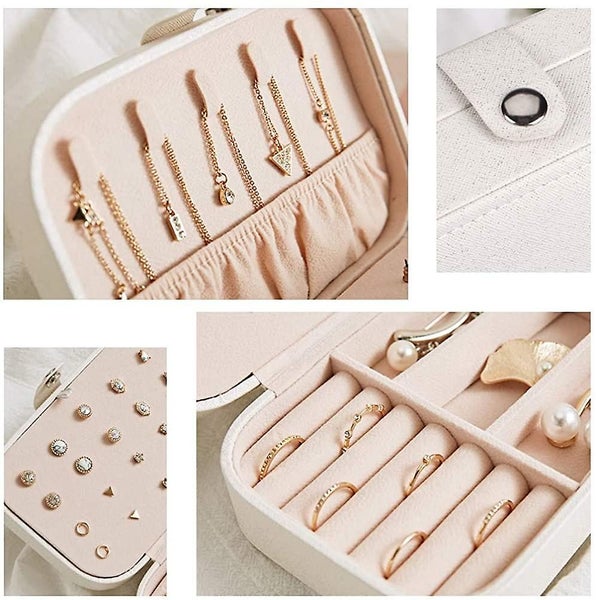 Jewelry Case Ladies Jewelry Box Double Layer Small Jewelry Box, Jewelry Storage Carousel 2