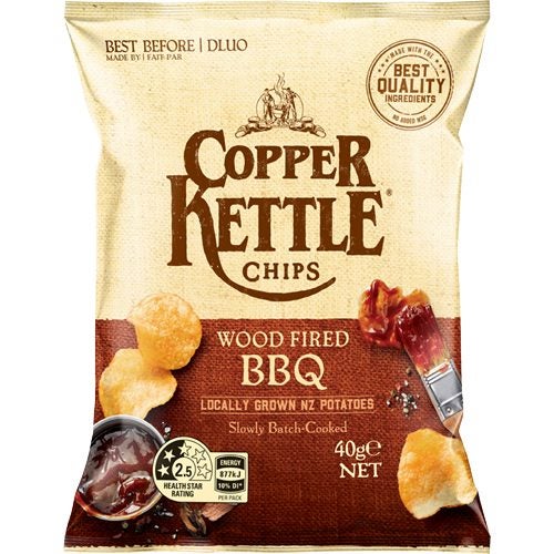 Copper Kettle Wood Fired BBQ Chips 40g Carousel 1