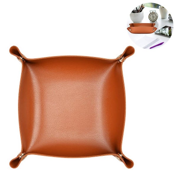 Tray Leather Catchall Jewelry Tray Dice Box Bedside Tray Key Phone Coin Change W Carousel 1
