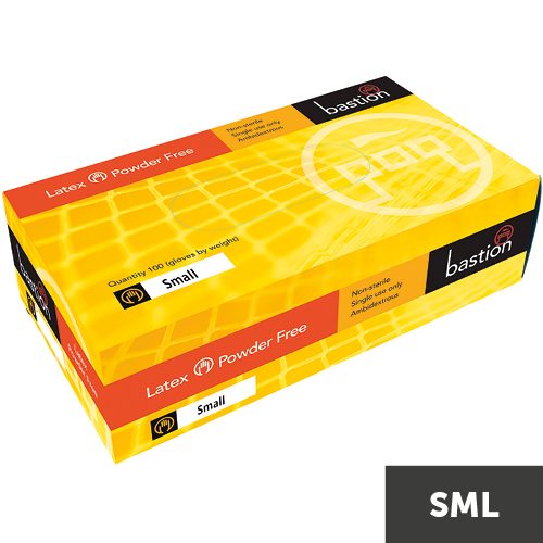 Bastion Powder Free Latex Small Gloves 100pk Carousel 1