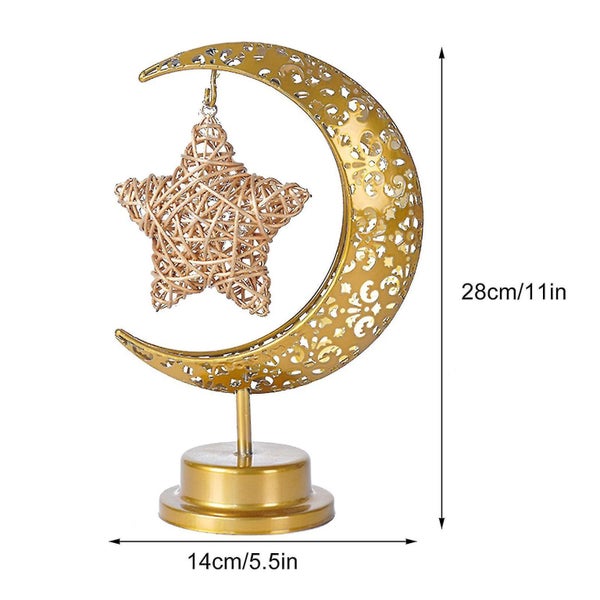 Lunar Table Lamp Cordless Romantic Decoration Ramadan Lanterns-powered Moon Shap Carousel 2