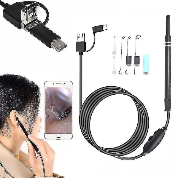 Ear Wax Pick Remover With 6 Led Lights Endoscope Tool Kit 3 In 1 Interface Carousel 1